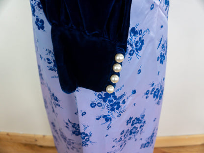 Blue Velvet Maxi Dress, Size Small