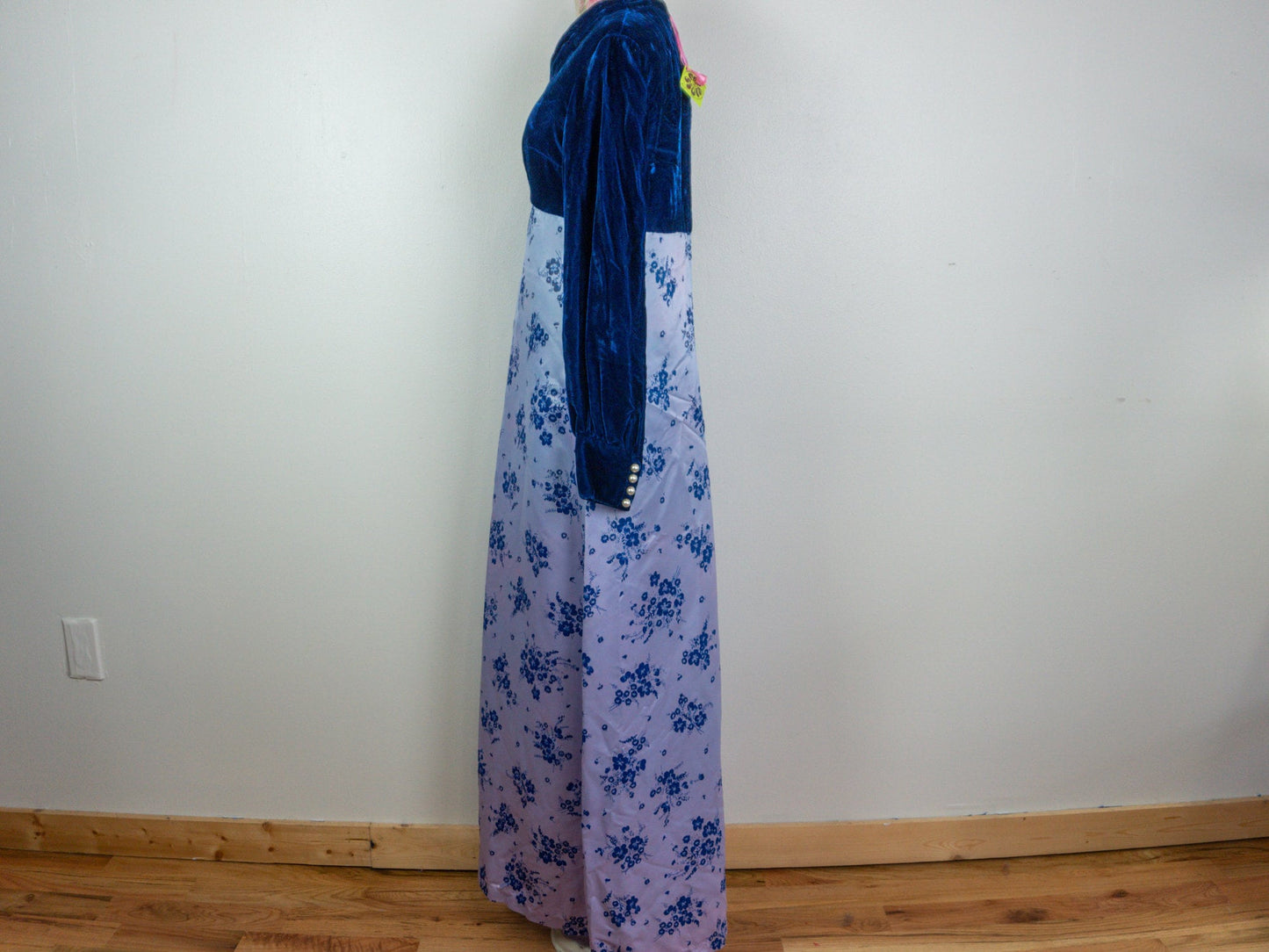 Blue Velvet Maxi Dress, Size Small