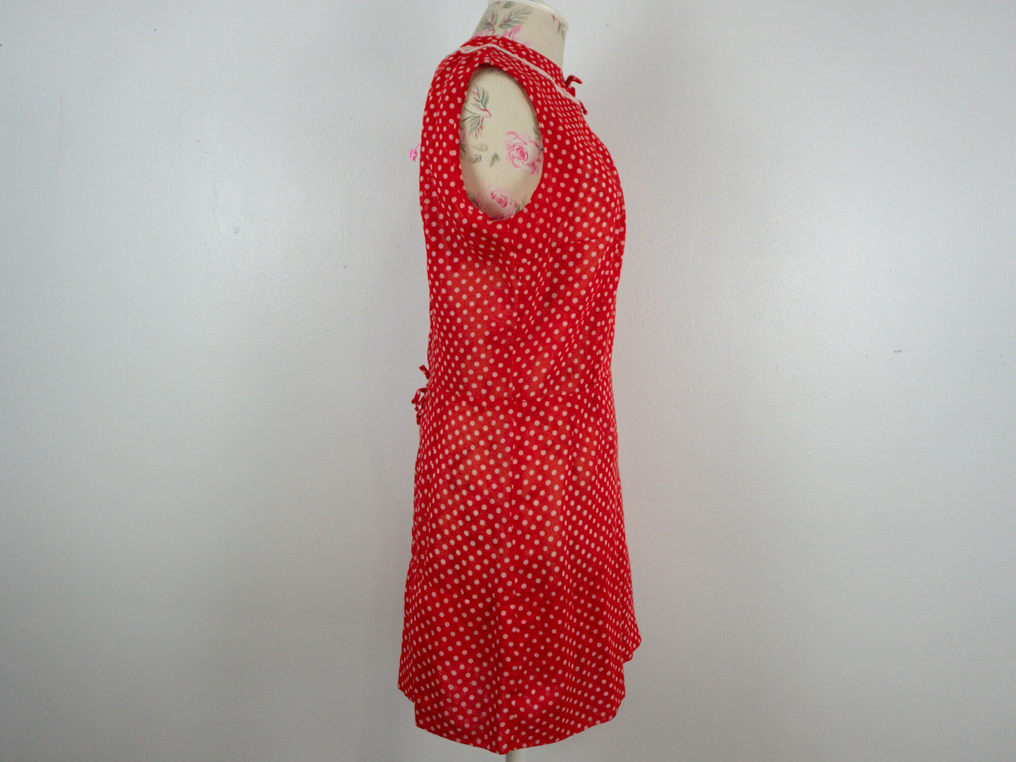 Red White Polka Dot Dress, Size Small Medium