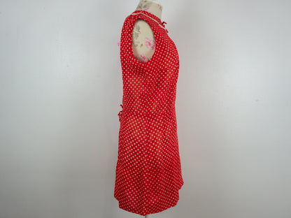 Red White Polka Dot Dress, Size Small Medium