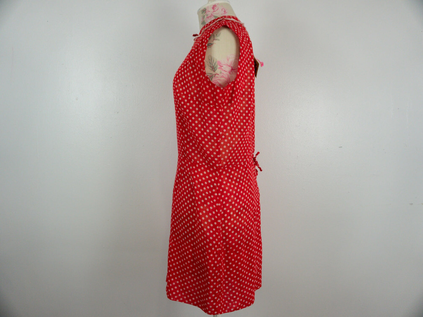 Red White Polka Dot Dress, Size Small Medium