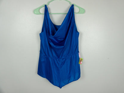 70s Blue Dance Romper , Size Medium