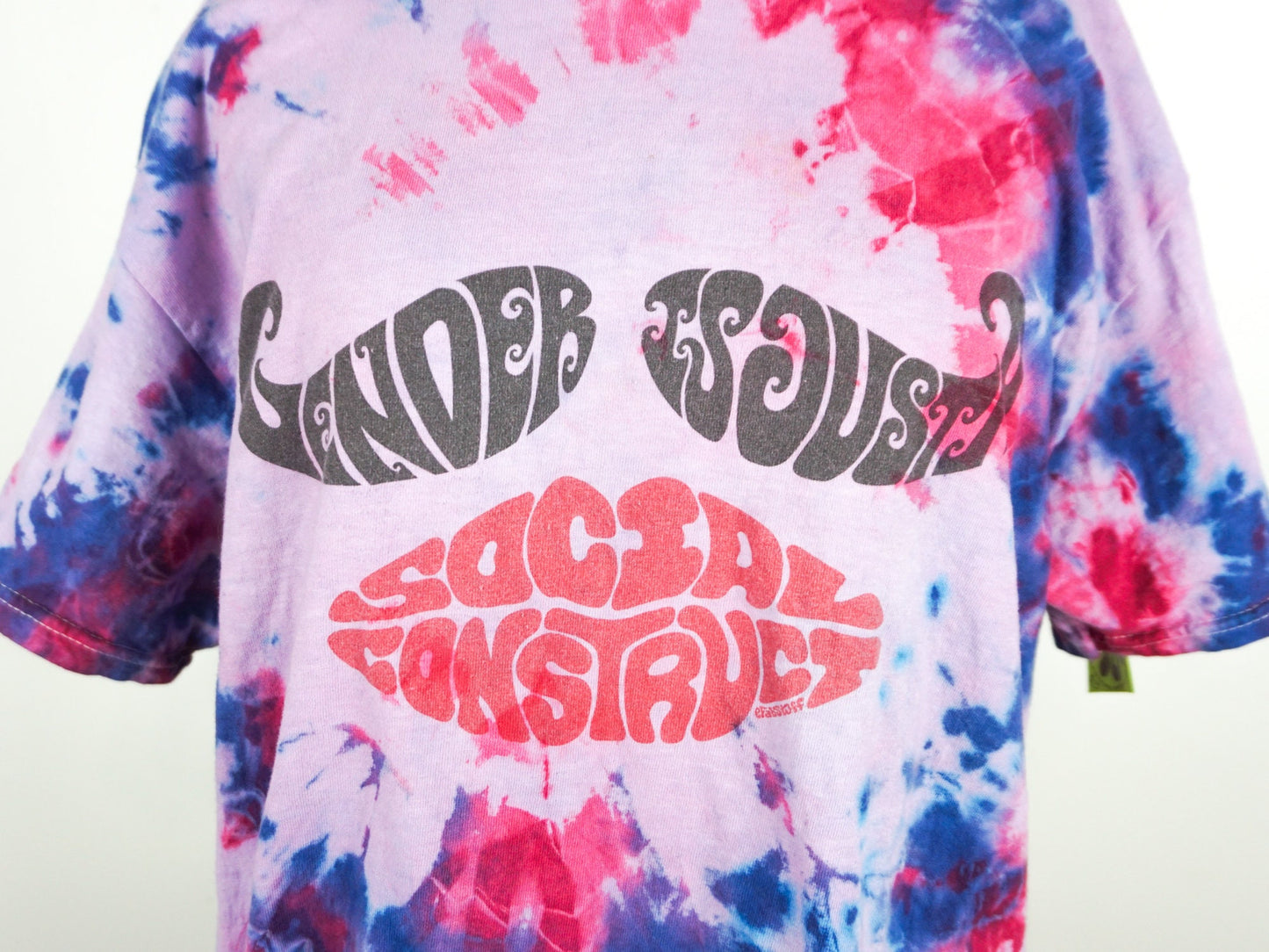 Gender is just a Social Construct Mustache Lips Tie Dye Tee Size Medium Unisex