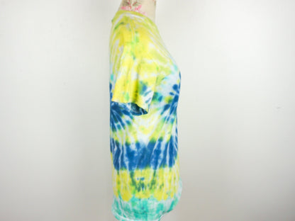 Blue Yellow Tie Dye Shirt T Shirt  Small