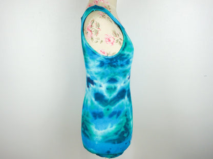 Blue Green Tie Dye Tank Top Size Unisex Small