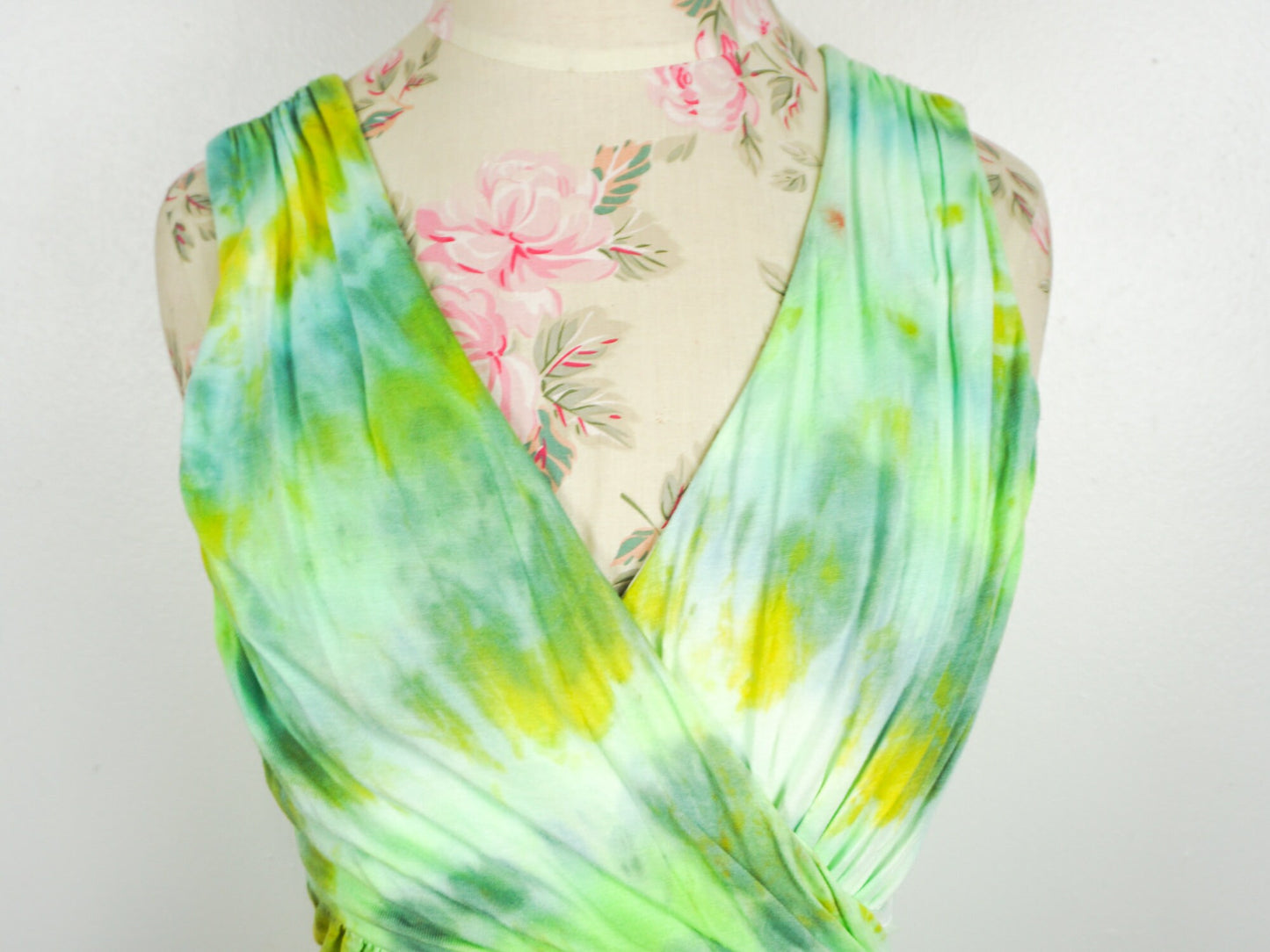 Green Yellow Tie Dye Shirt Tank Top Size Small