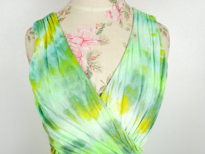 Green Yellow Tie Dye Shirt Tank Top Size Small