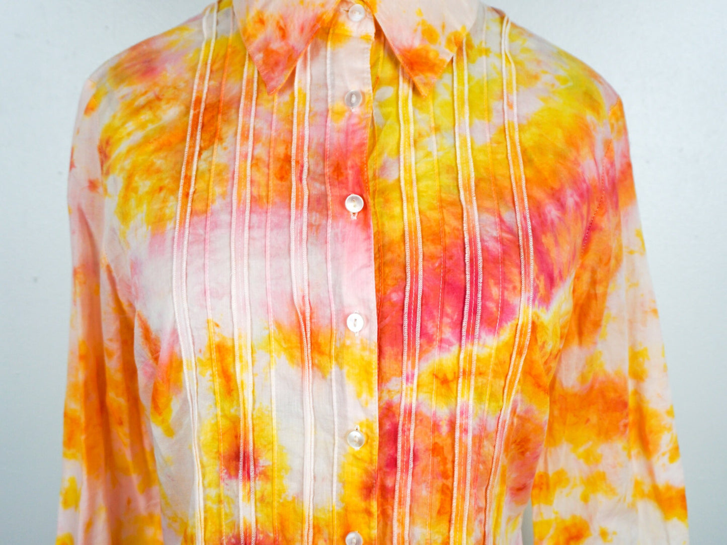 Collared Blouse Tie Dye Shirt Size Small