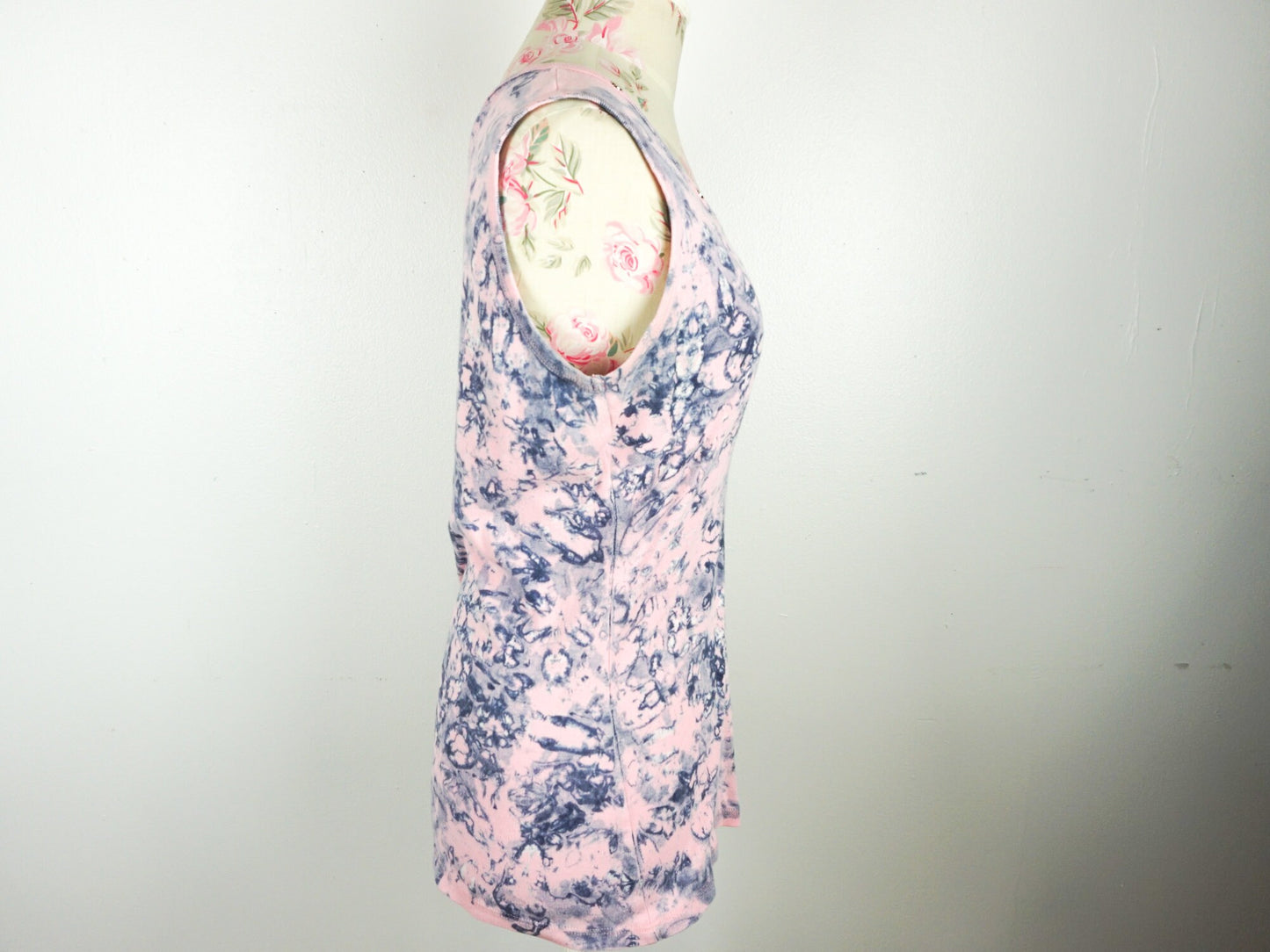 Pink Navy Studded Tie Dye Tank Top Size Medium