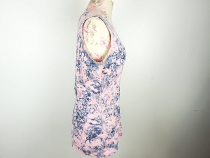 Pink Navy Studded Tie Dye Tank Top Size Medium