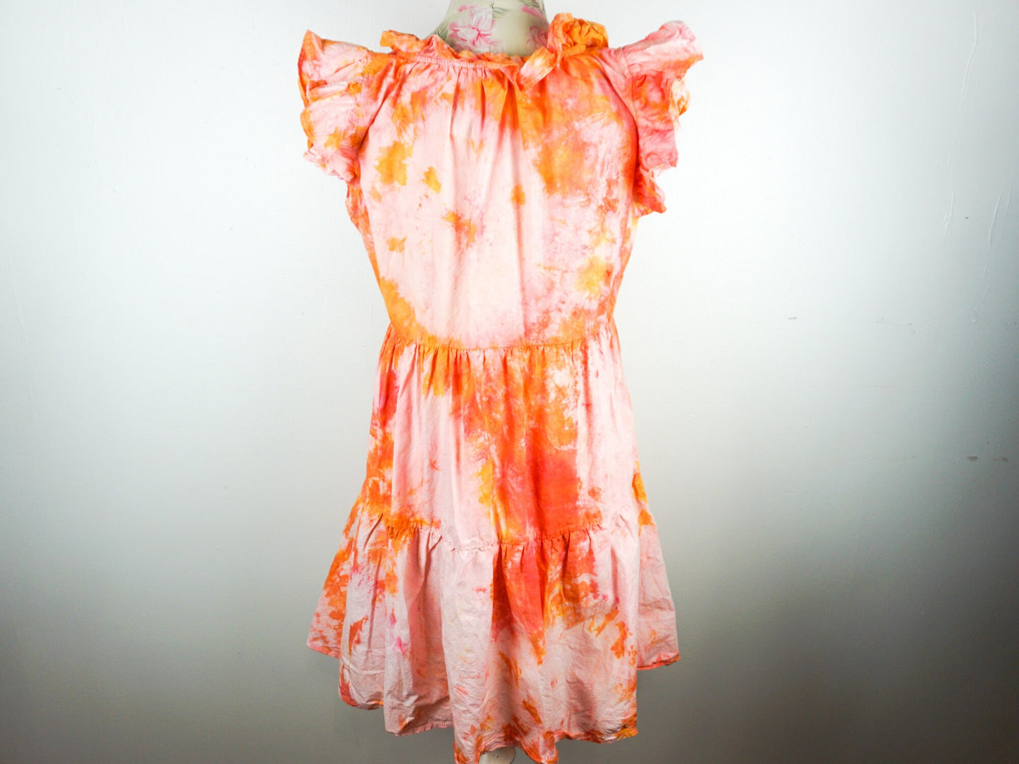 Pink Orange Tie Dye Dress Size Unisex Small