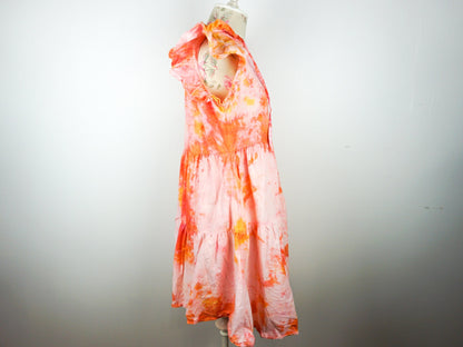 Pink Orange Tie Dye Dress Size Unisex Small