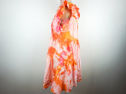 Pink Orange Tie Dye Dress Size Unisex Small