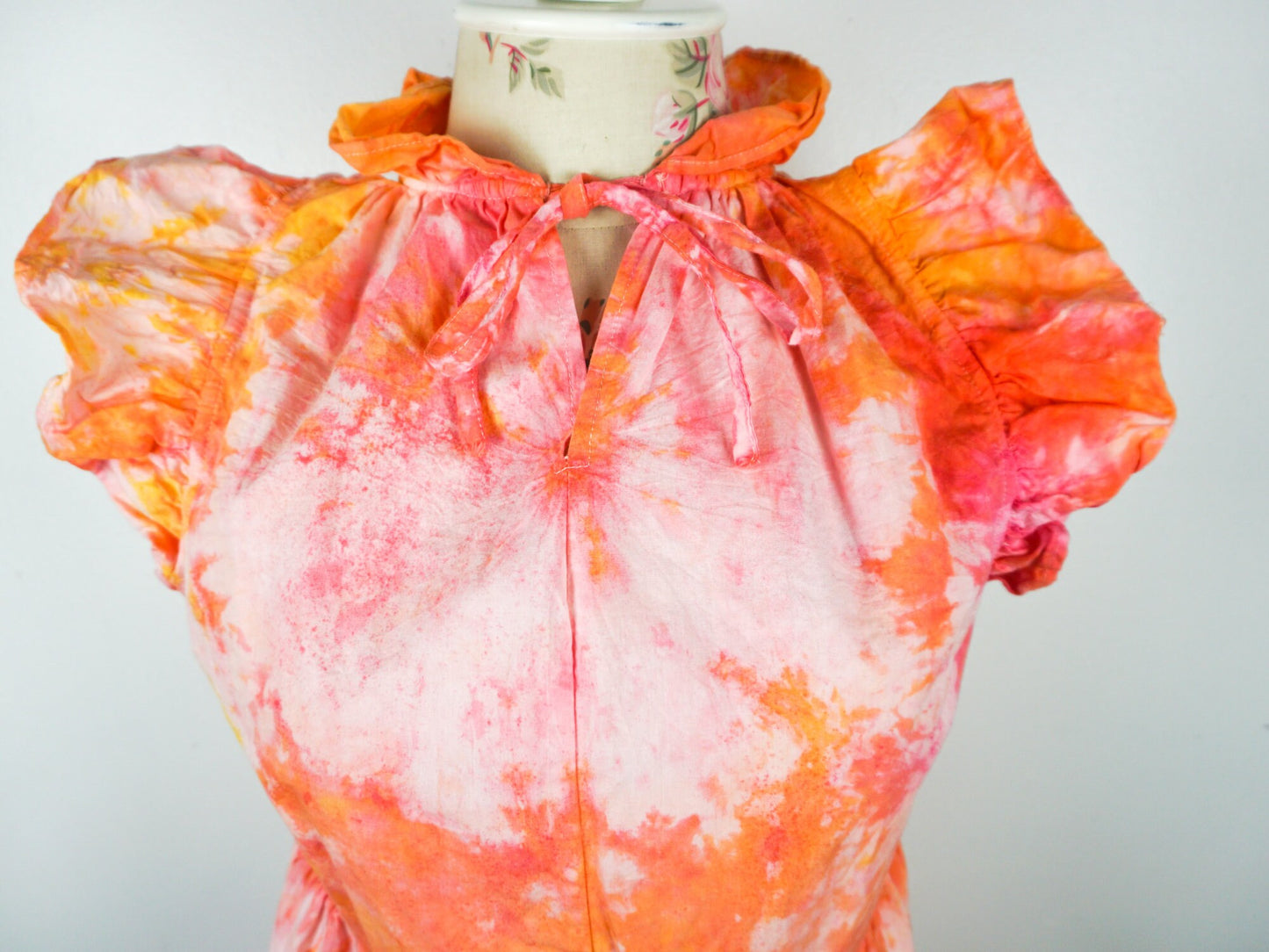 Pink Orange Tie Dye Dress Size Unisex Small