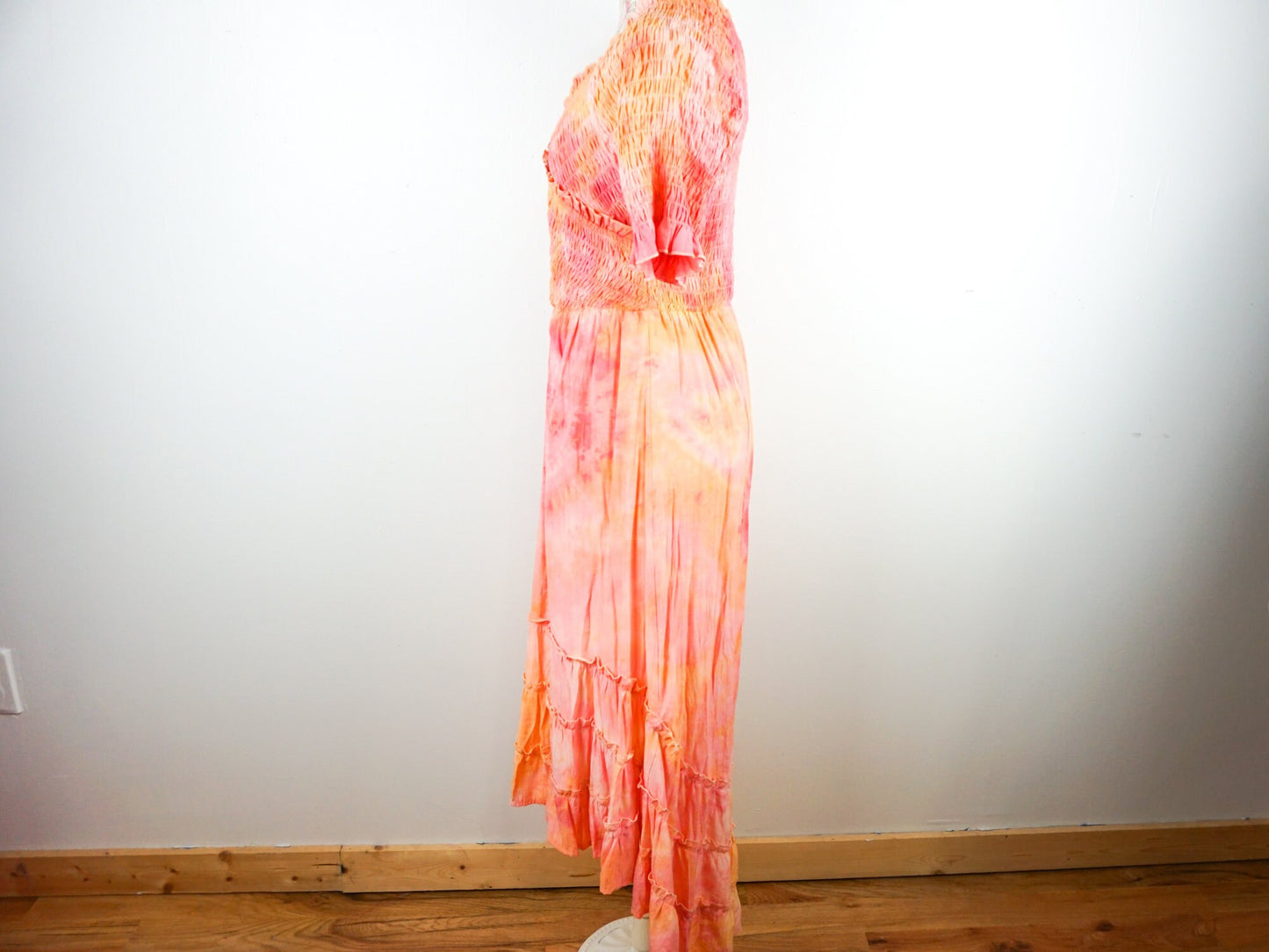 Orange Pink Tie Dye Dress Size Large XL