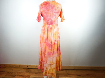 Orange Pink Tie Dye Dress Size Large XL