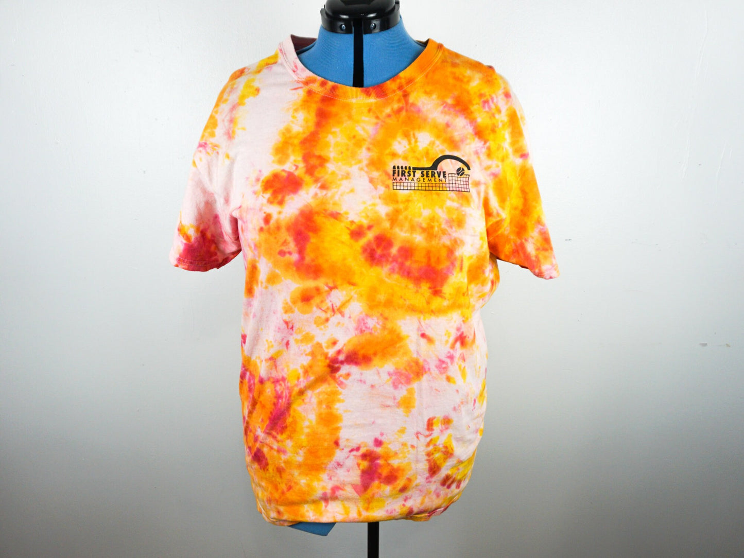 Orange Tie Dye Vintage T Shirt Size Unisex XL