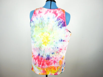 Pink Orange Blue Tie Dye Tank Top Size XL