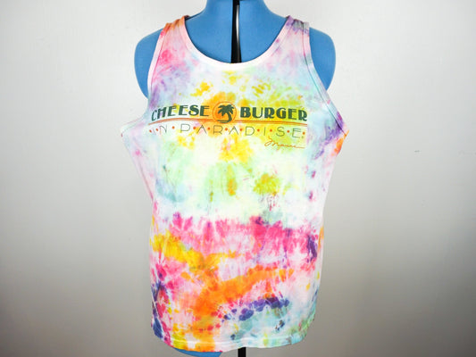 Pink Orange Blue Tie Dye Tank Top Size XL