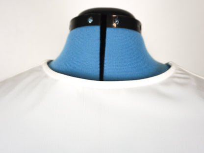 White Leather Blouse  Size Large