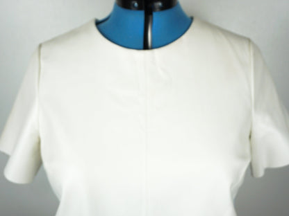 White Leather Blouse  Size Large
