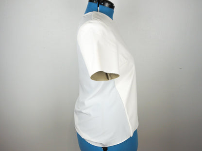 White Leather Blouse  Size Large