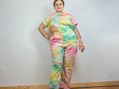 Tie-dye Coveralls Shorts Romper Size Medium