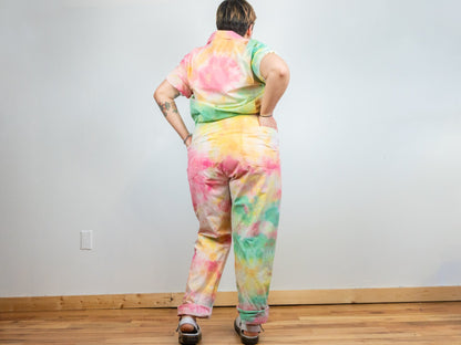 Tie-dye Coveralls Shorts Romper Size Medium