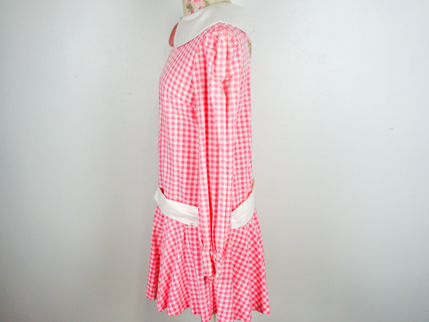 70s Pink Pleated Dress Size Small