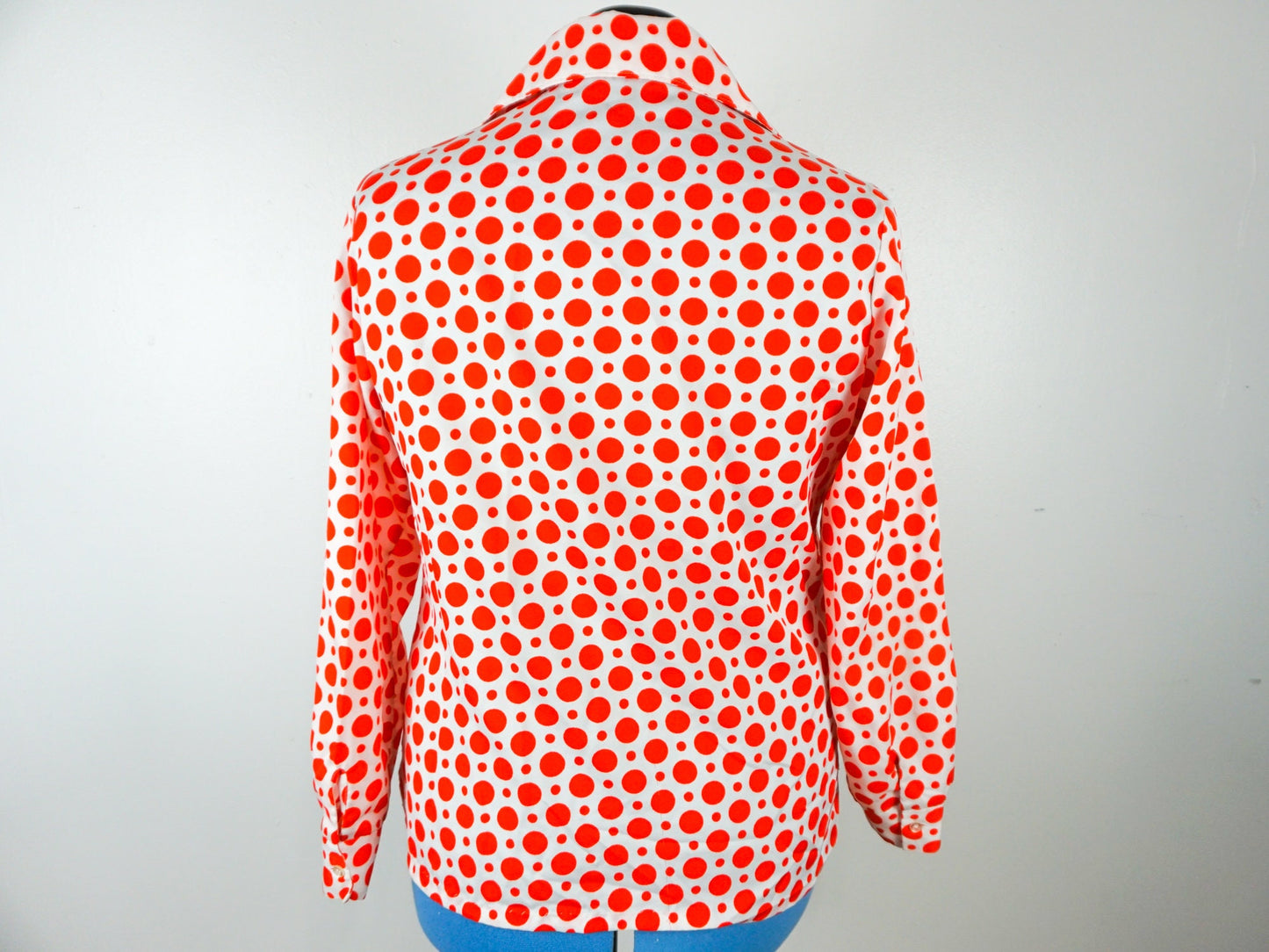 Red Polka Dot Blouse, Size Large