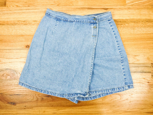 Vintage Jean Skort Light Wash, Size Medium