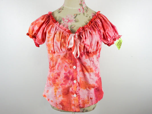 Pink Tie Dye Top, Size Small Medium