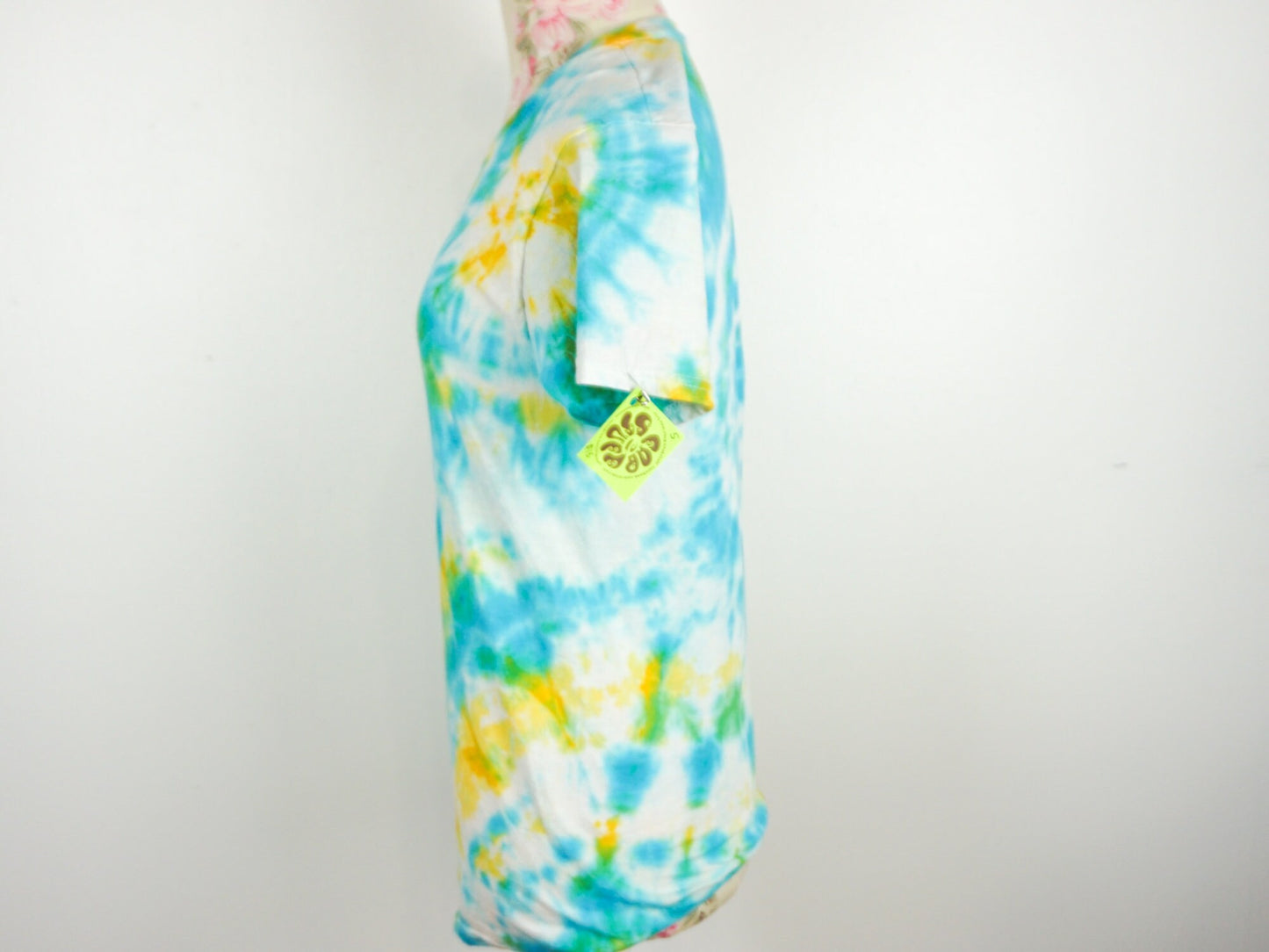 Blue Yellow Tie Dye Shirt Unisex S