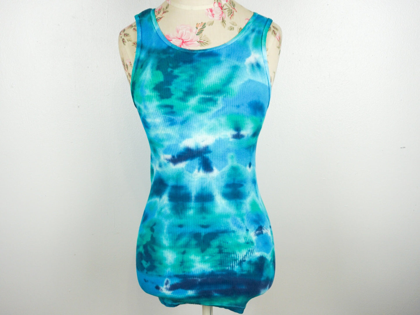 Blue Green Tie Dye Tank Top Size Unisex Small