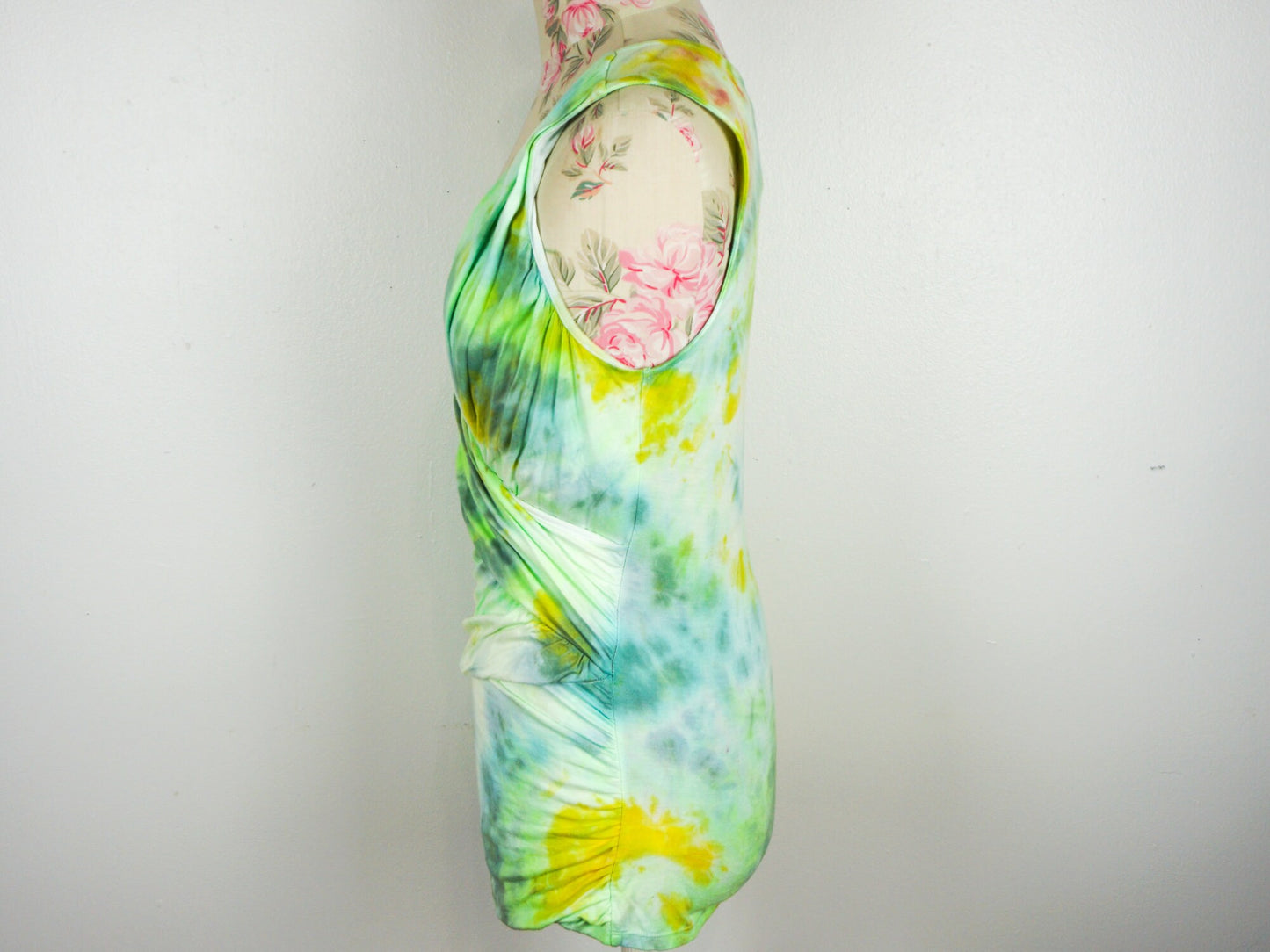 Green Yellow Tie Dye Shirt Tank Top Size Small