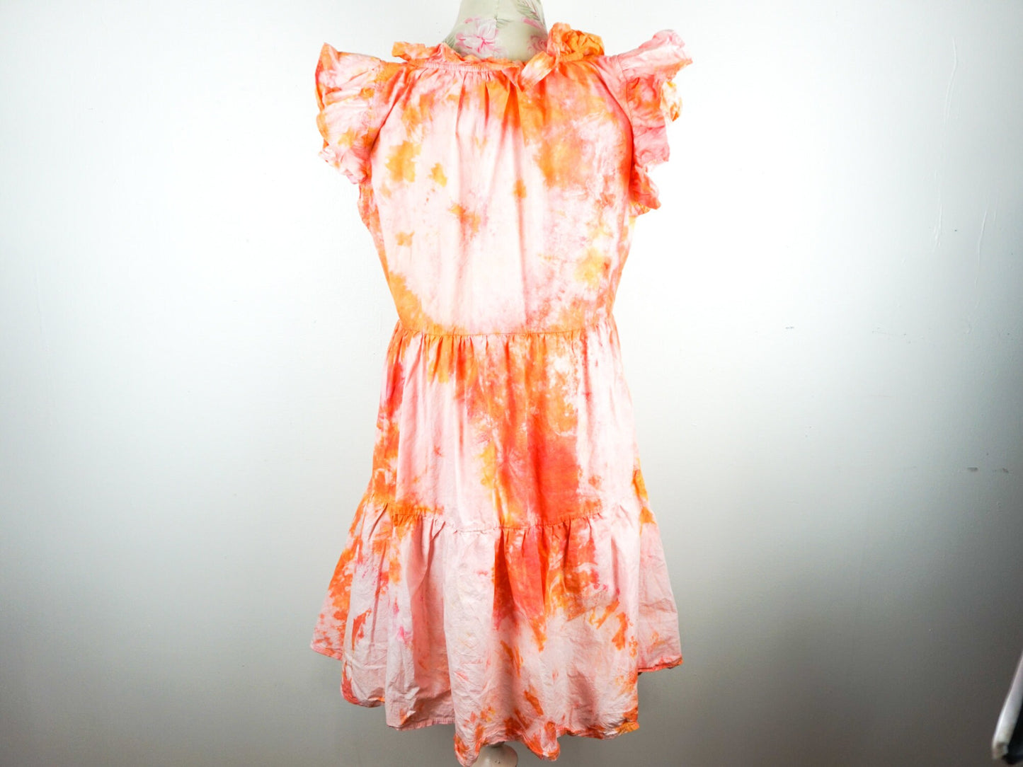 Pink Orange Tie Dye Dress Size Unisex Small