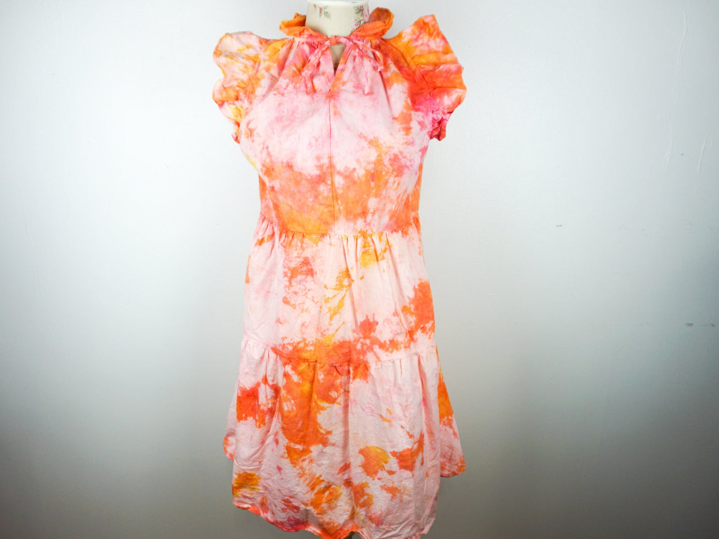 Pink Orange Tie Dye Dress Size Unisex Small