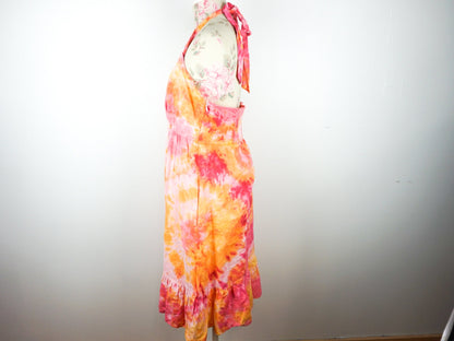 Pink Orange Tie Dye Dress Size Medium