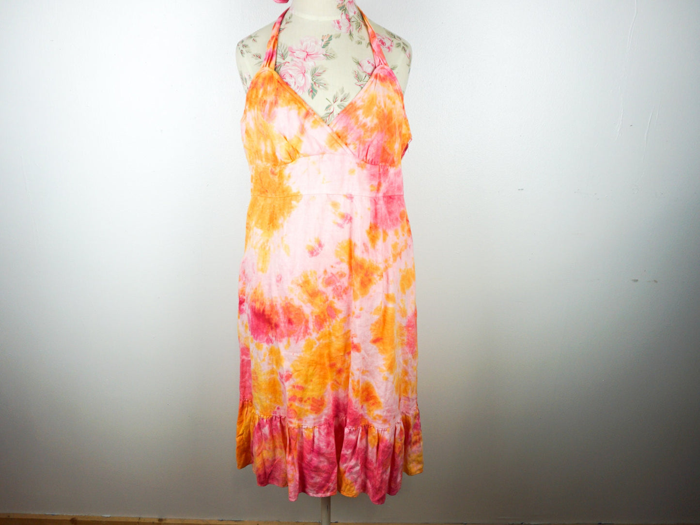 Pink Orange Tie Dye Dress Size Medium