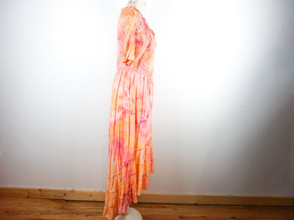 Orange Pink Tie Dye Dress Size Large XL