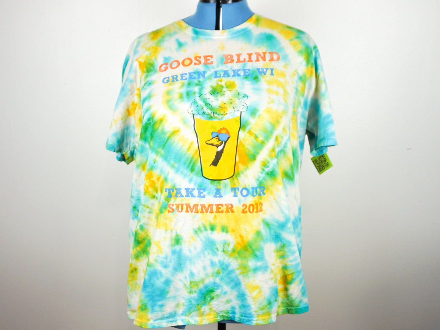 Yellow Green Tie Dye T Shirt 2XL