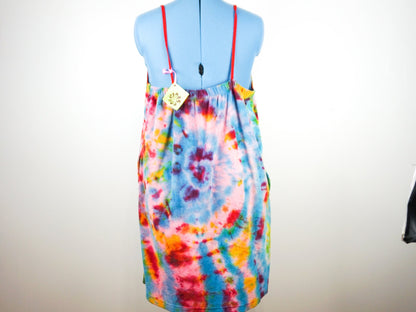 Red Yellow Blue Tie Dye Towel Wrap Dress Size 2X