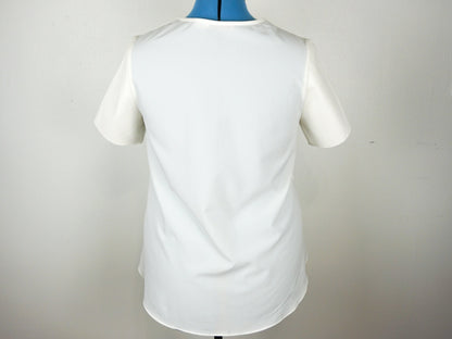 White Leather Blouse  Size Large