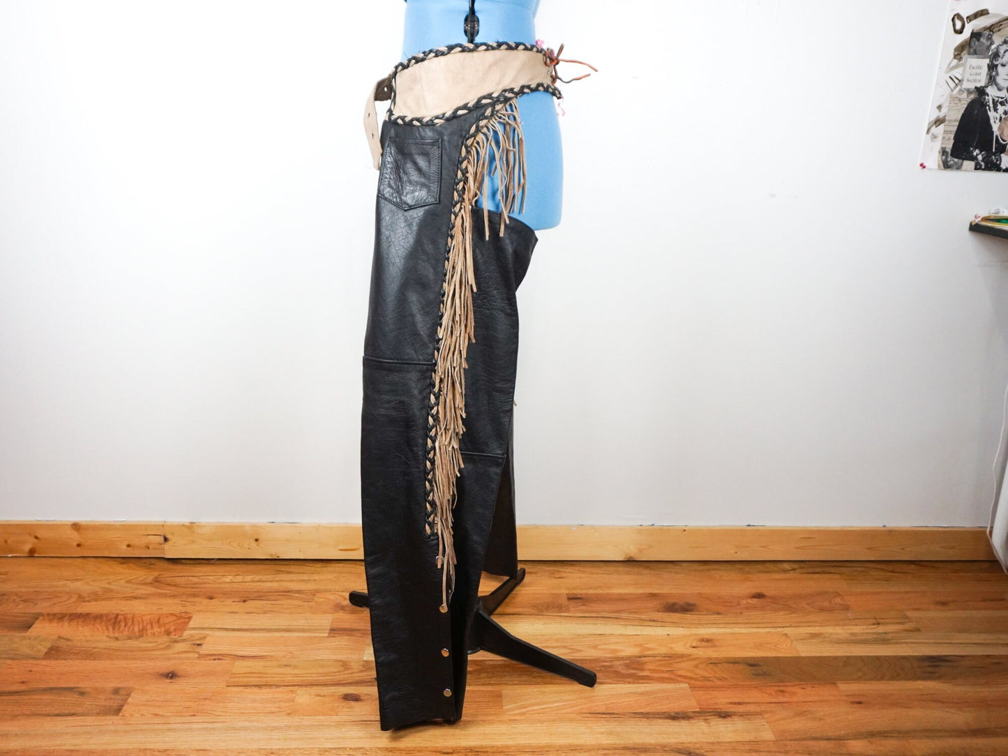 Leather Fringe Chaps Size Large 3X