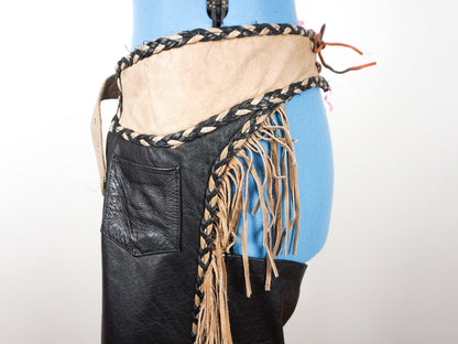 Leather Fringe Chaps Size Large 3X