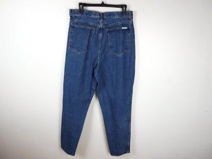 Pleated Jeans 1980s Denim Blue Pants Size 22