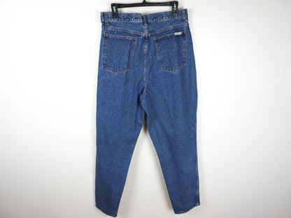 Pleated Jeans 1980s Denim Blue Pants Size 22