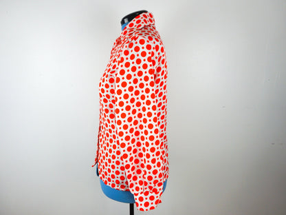 Red Polka Dot Blouse, Size Large