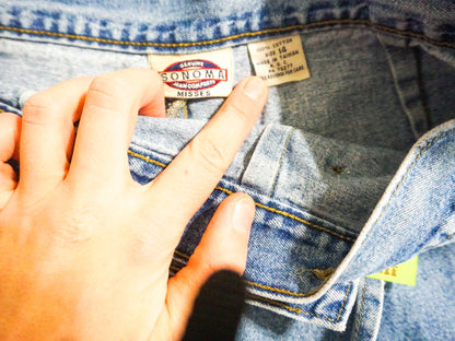 Vintage Jean Skort Light Wash, Size Medium
