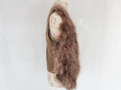 Brown Feather Vest, Size Medium